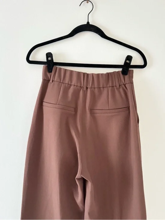 Abercrombie & Fitch Sloane Tailored Pants Wide Leg Trouser High Rise Brown - Picture 5 of 6